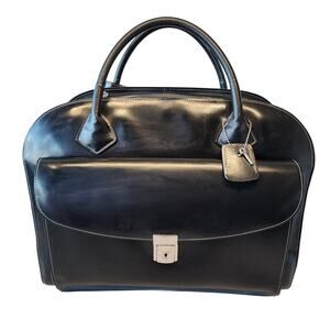 McKlein Black Leather Limited Edition Laptop Briefcase Roll-A-Long 17" x 18"